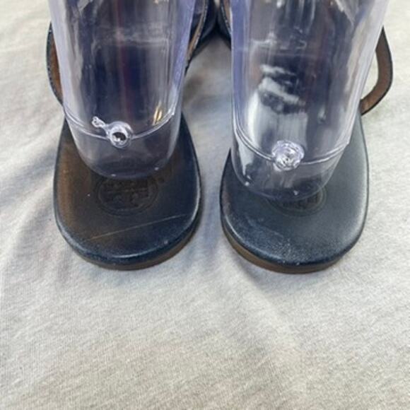 Tory Burch Miller Sandals Shoes Black Patent Leather 9 M - Picture 10 of 13